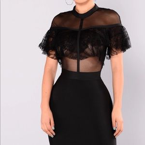 Form Fitting Lace and Mesh Dress